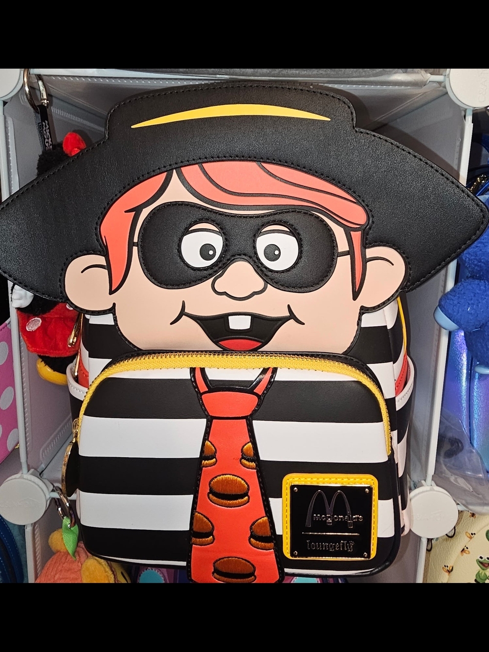 Loungefly McDonalds Black, White & Orange HamBurglar Character Mini Backpack